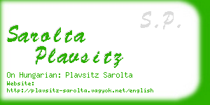sarolta plavsitz business card